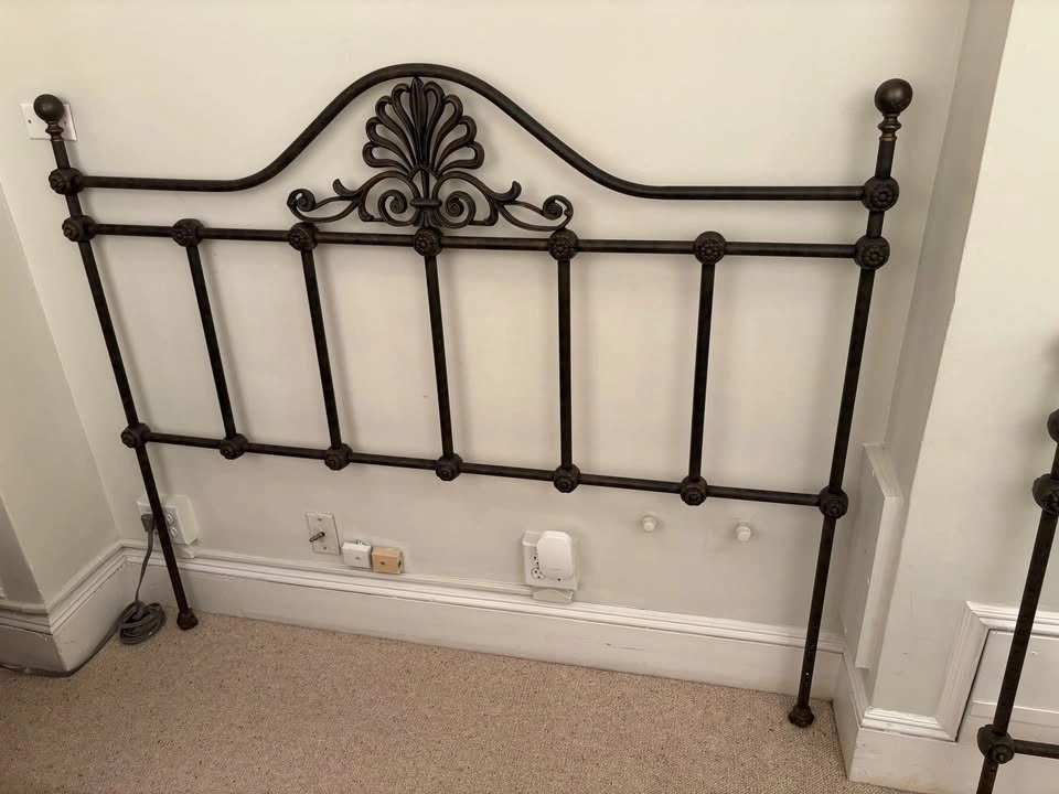 Antique Cast Iron Head and Foot Board for Queen Bed - photo 2