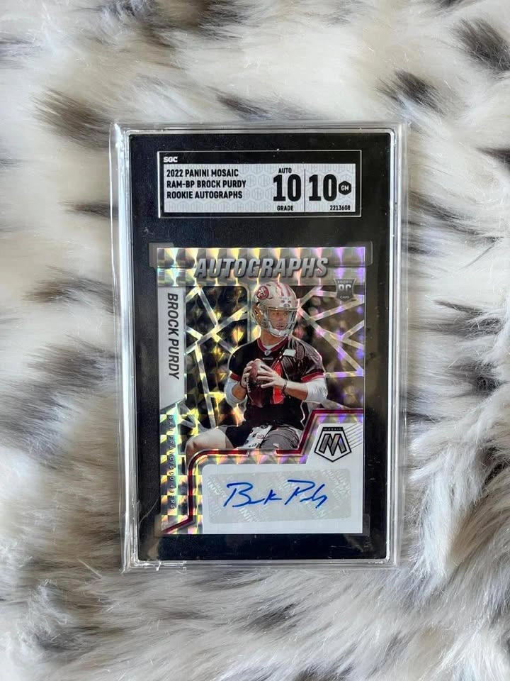 SGC 10 Brock Purdy 2022 Panini Mosaic Rookie Auto RC 49ers
