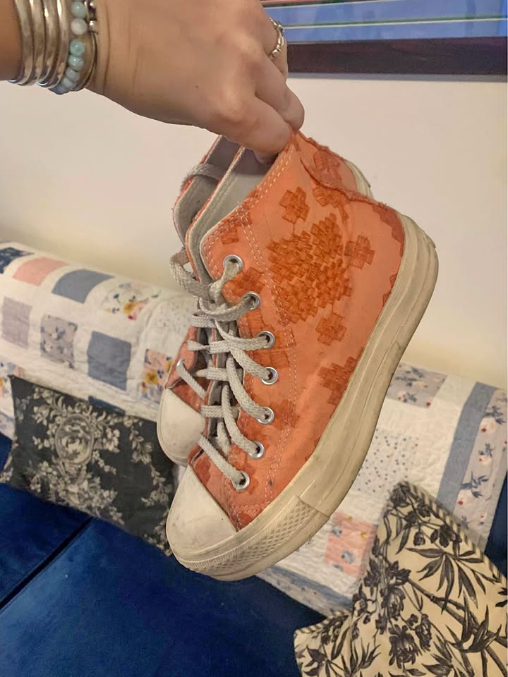 Converse Patchwork Sneakers Orange size 7