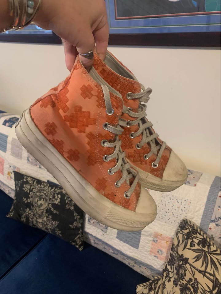 Converse Patchwork Sneakers Orange size 7 - photo 3