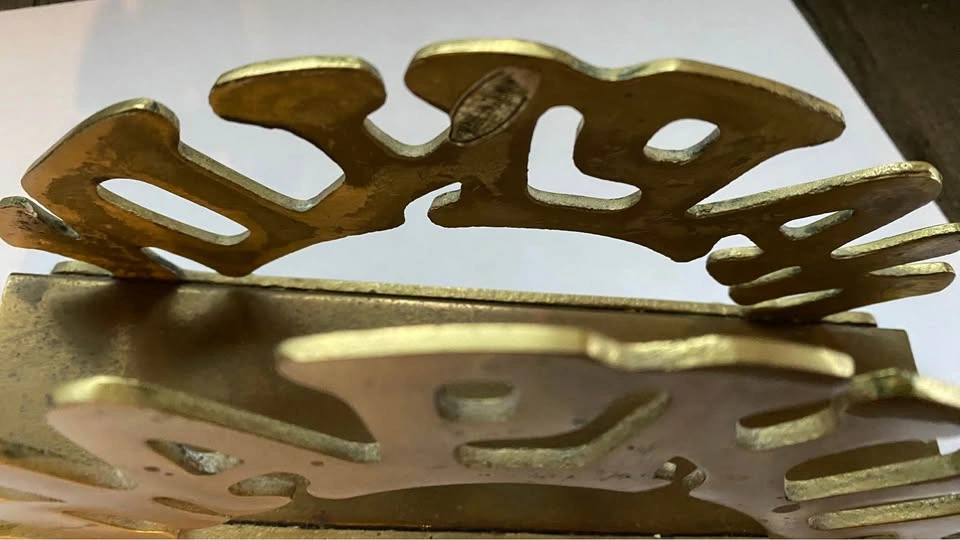 Vintage Brass "NAPKIN" Holder / Mid-Century Modern Napkin Rack - photo 5