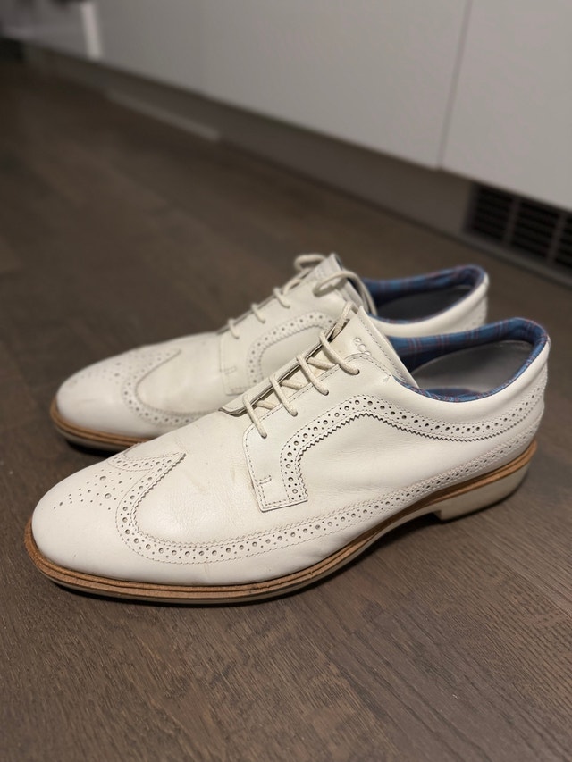 Ecco Golf Shoes US12 White Wingtip