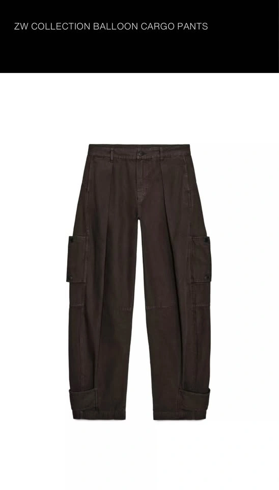 ZW Collection Brown Balloon Cargo Pants US 8 - photo 3