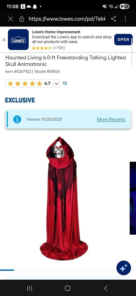 Haunted Living 6.0-ft Talking Lighted Skull Animatronic - photo 2