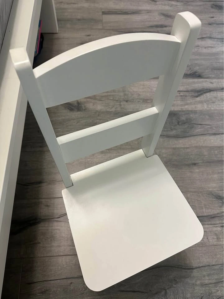 Melissa & Doug Wooden Kids Table and 2 Chairs Set - White - photo 5