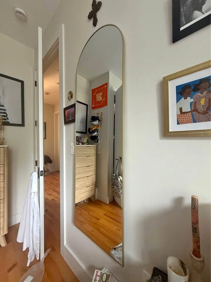 Arched Metal Floor Mirror