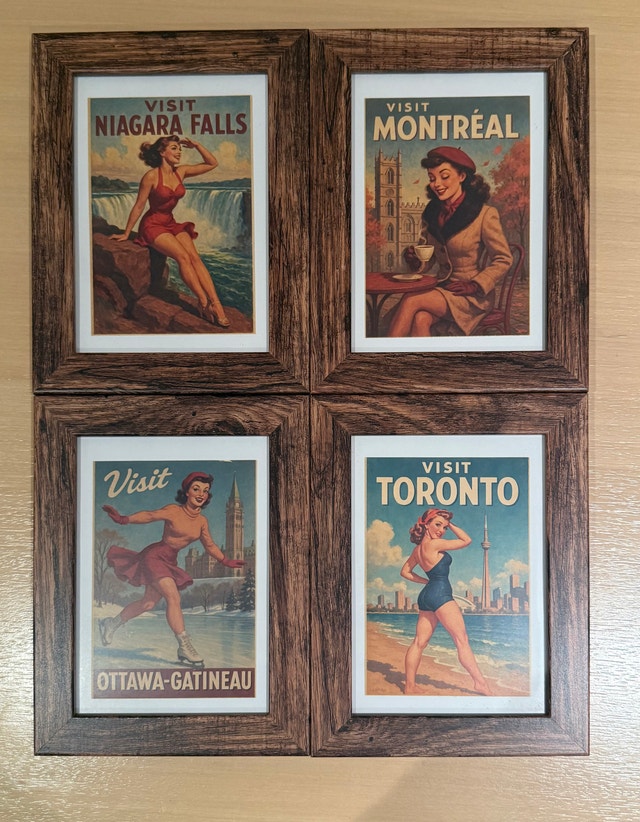 Framed Canada Prints (Set of 4)