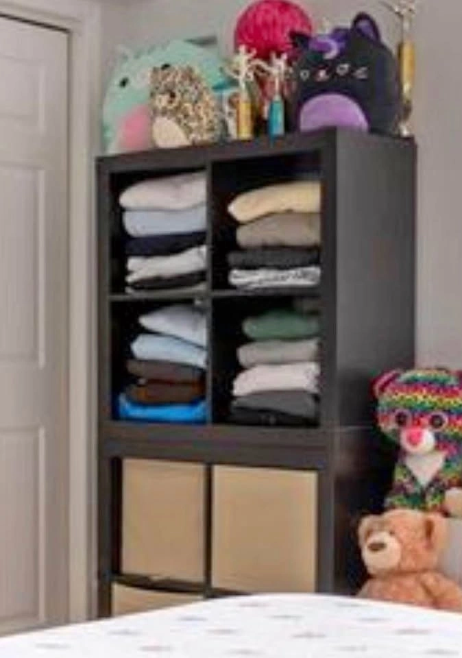 IKEA KALLAX 8-Cube Storage Unit - Black-Brown