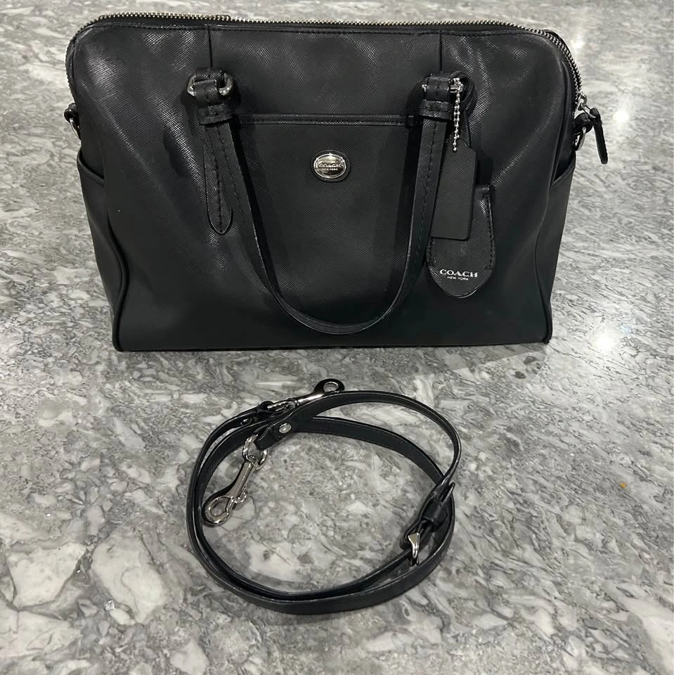 Coach Black Leather Satchel Crossbody Bag - photo 3