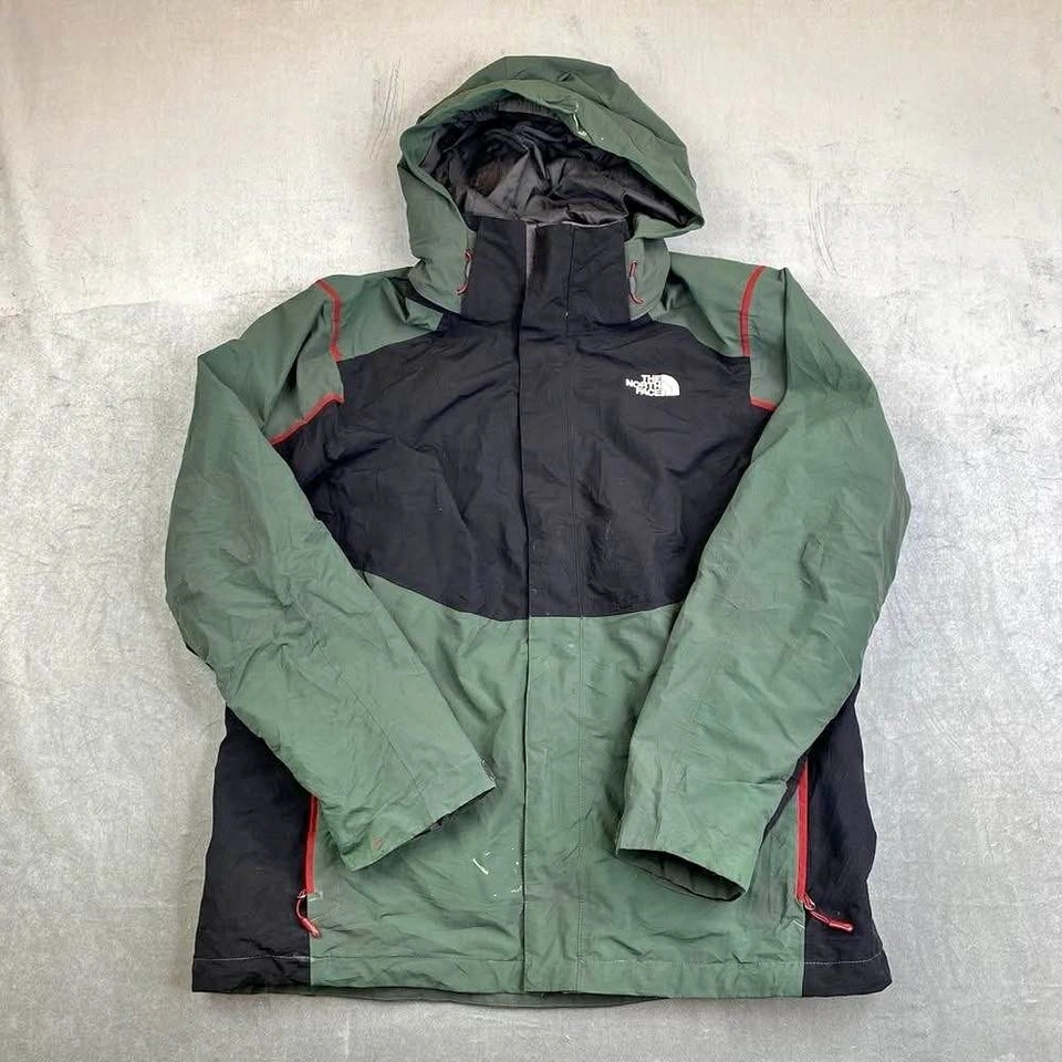 The North Face HyVent Hooded Rain Jacket Green Black Men’s Large