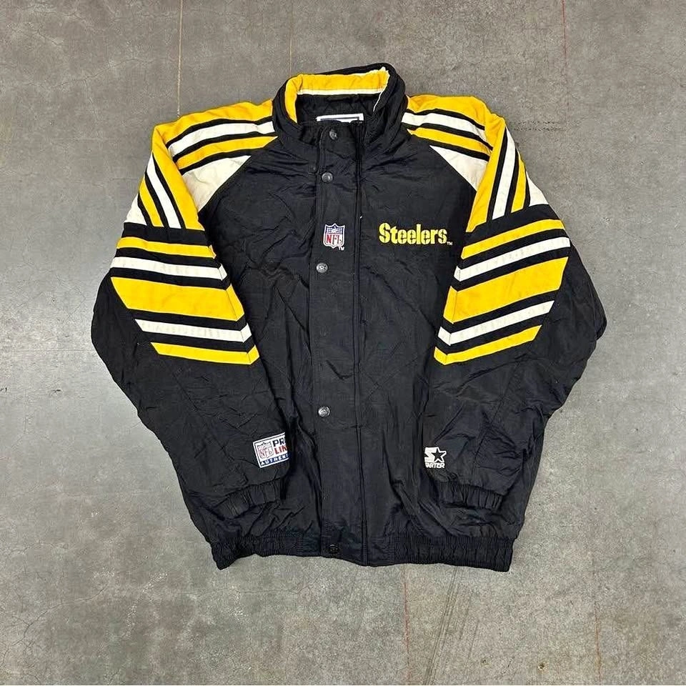 Vintage Pittsburgh Steelers Starter Jacket NFL Pro Line Black Ye