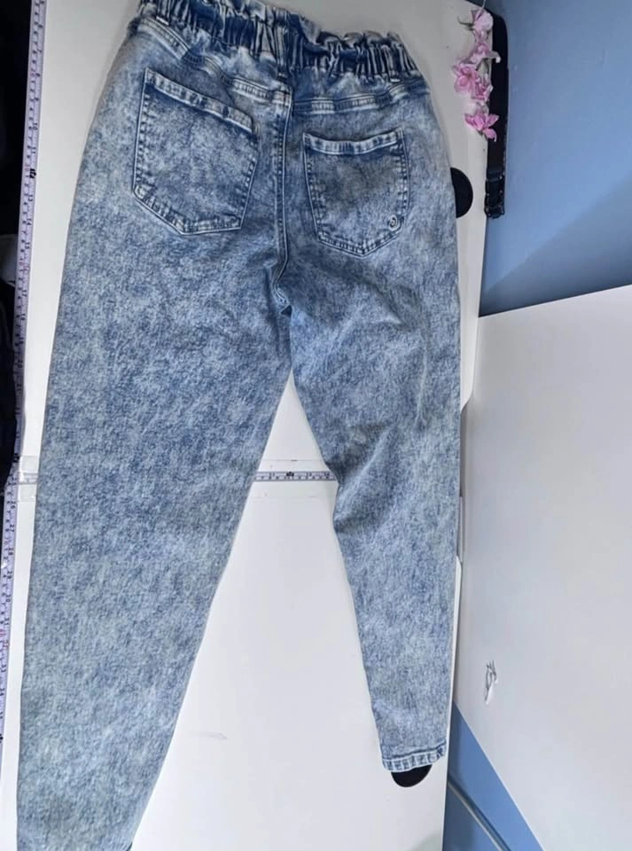Vintage Indigo Rein Acid Wash Paperbag Mom Jeans - Women's Size - photo 3
