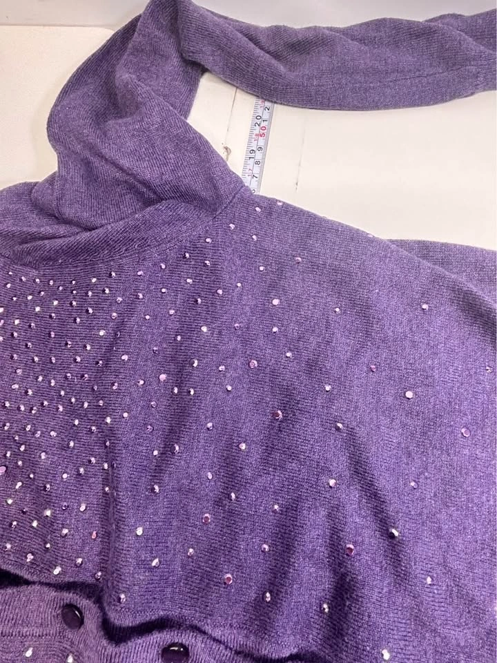 Merona Purple Rhinestone Cardigan Sweater - Medium - photo 2