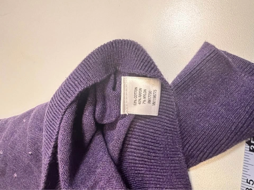 Merona Purple Rhinestone Cardigan Sweater - Medium - photo 3