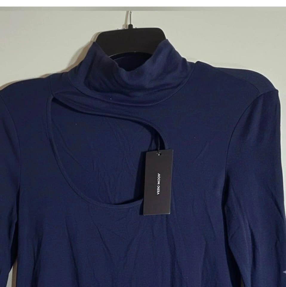 Vero Moda Navy Long Sleeve Dress with Asymmetrical Cutout - Juni - photo 3