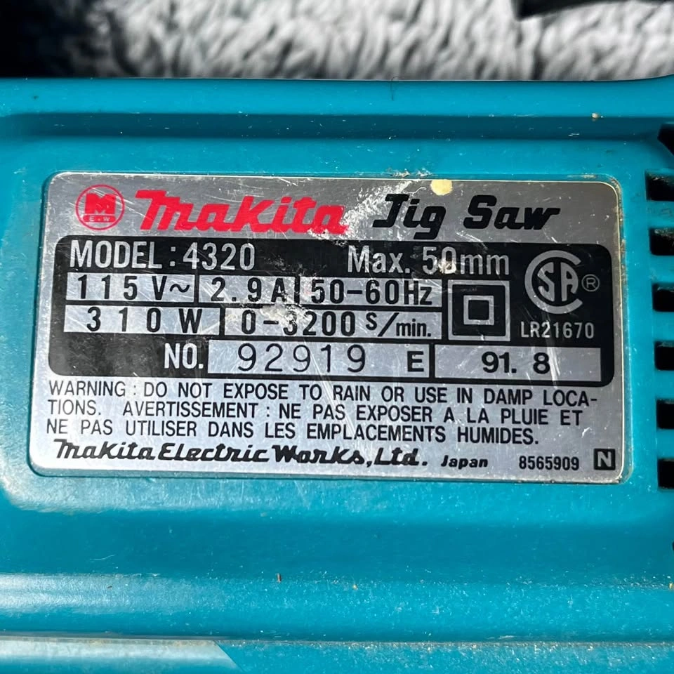 Makita 4320 Variable Speed Jig Saw – Tested & Working - Made in - photo 2
