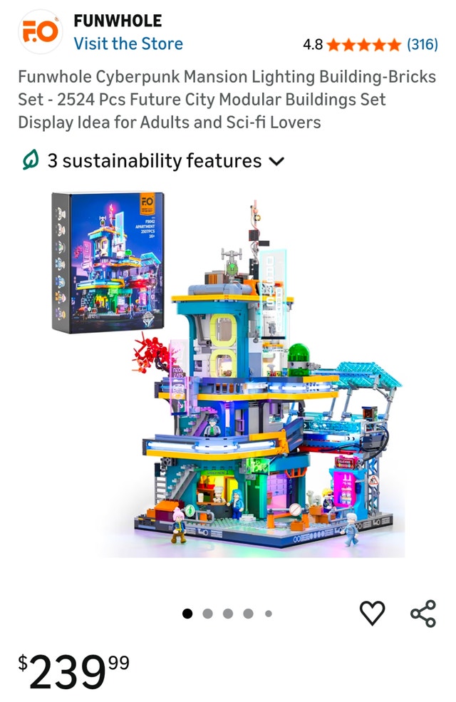 Funwhole Cyberpunk Mansion Lighting Building-Bricks Set - photo 2