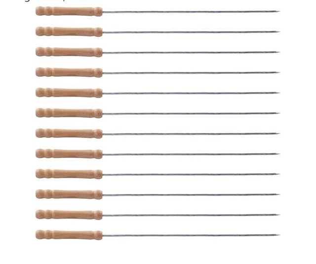 Brand New Pack of 12 BBQ Skewers with Wooden Handles - photo 3