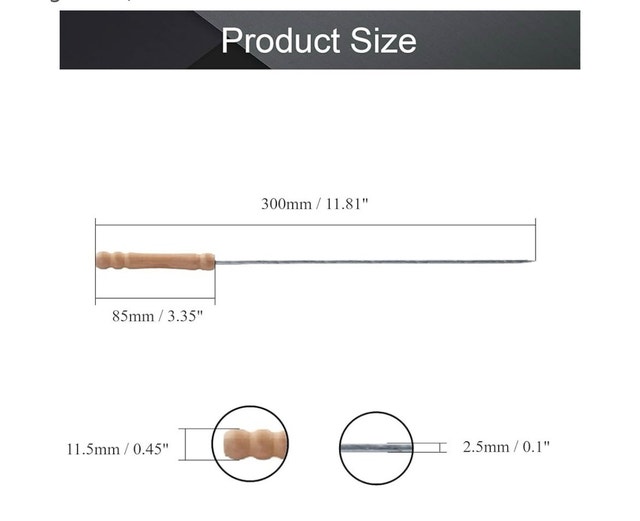 Brand New Pack of 12 BBQ Skewers with Wooden Handles - photo 5