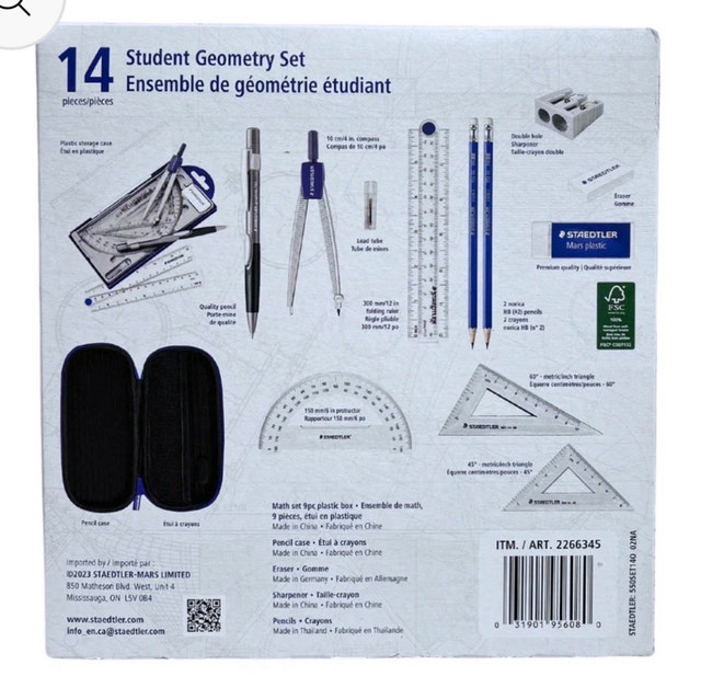 Brand New Staedtler 14 piece Geometry Set - photo 2