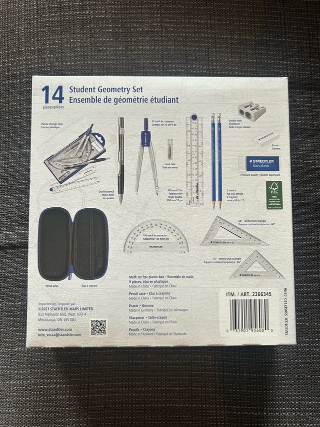 Brand New Staedtler 14 piece Geometry Set - photo 4