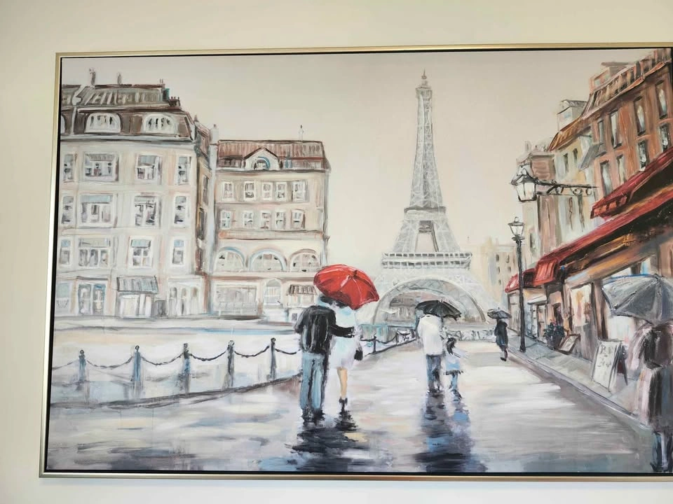 Paris Street Scene Eiffel Tower Painting Wall Art - photo 2