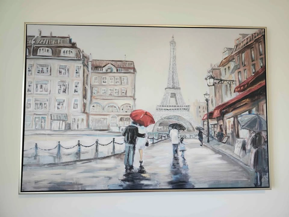 Paris Street Scene Eiffel Tower Painting Wall Art - photo 5