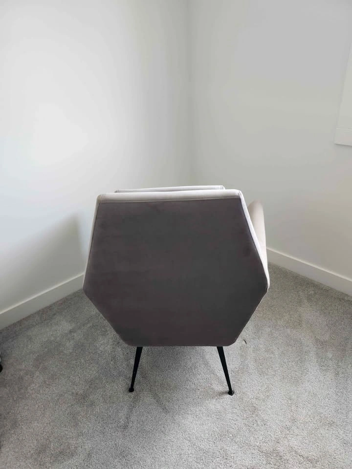 Modern Grey Velvet Armchair - photo 4