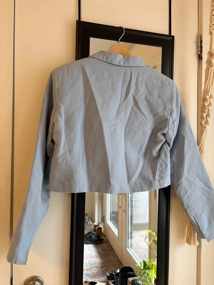Zara light blue cropped blazer - Medium - photo 2