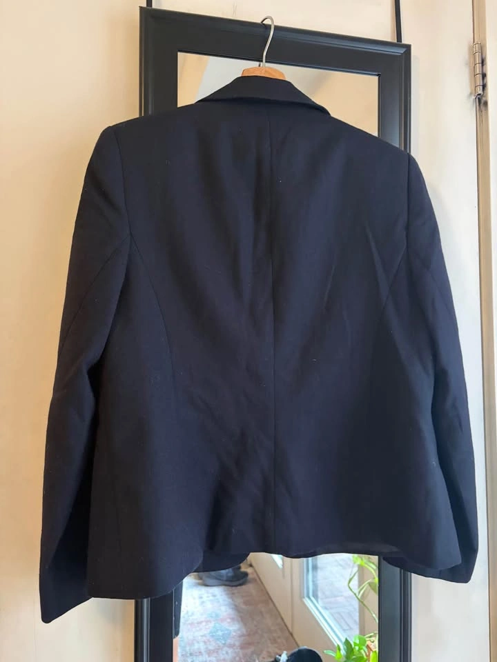 Laura Petites Navy Blue Pure Virgin Wool Blazer - US 10 - photo 2