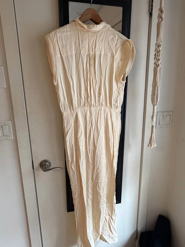 Anthropologie Cream V-Neck Midi Dress US 8 - photo 2