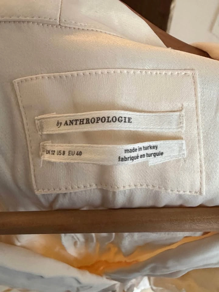 Anthropologie Cream V-Neck Midi Dress US 8 - photo 3