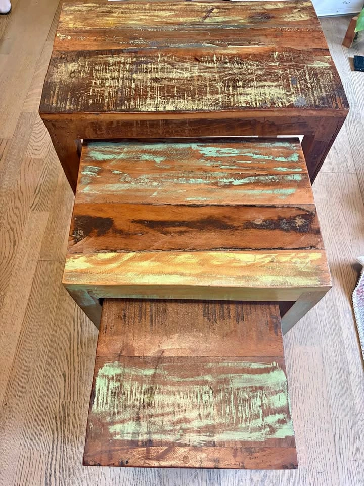 Reclaimed Wood Nesting Tables - Set of 3