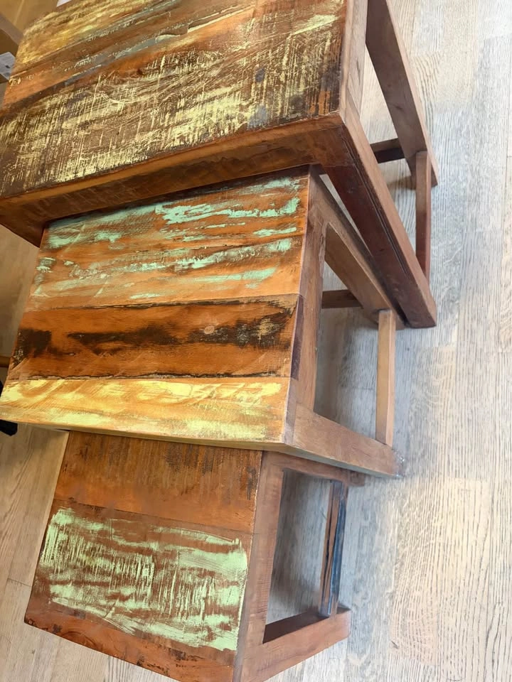 Reclaimed Wood Nesting Tables - Set of 3 - photo 3