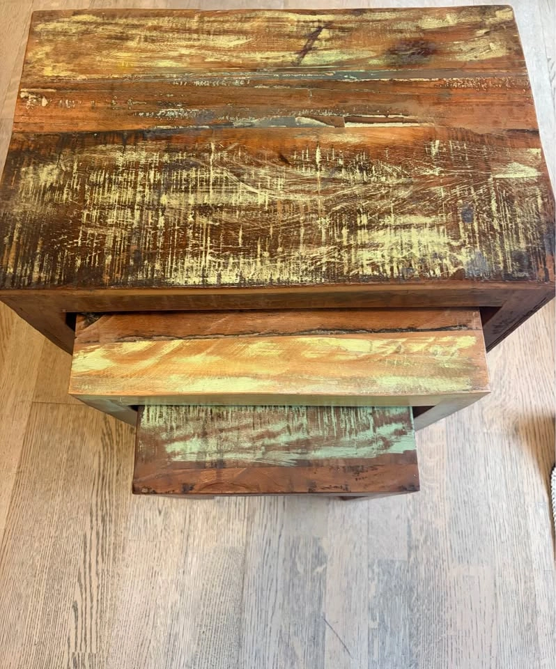 Reclaimed Wood Nesting Tables - Set of 3 - photo 4