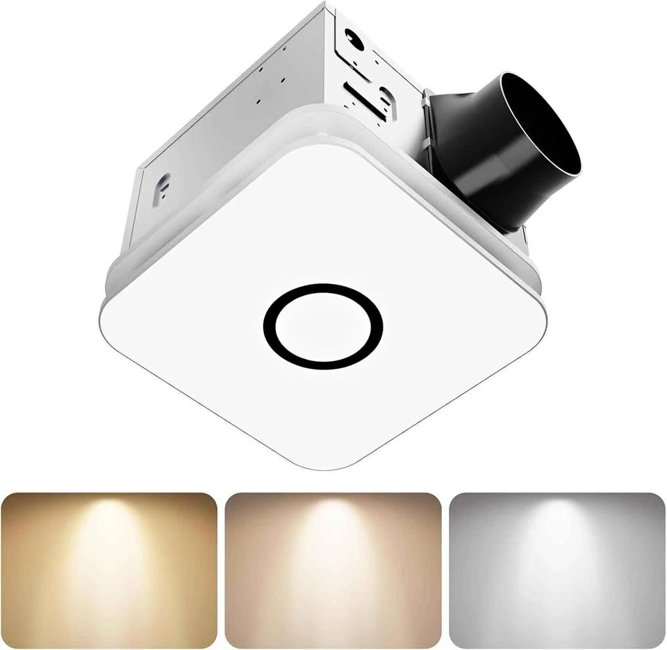 Bathroom Exhaust Fan with LED Light 130 CFM 1.5 Sones