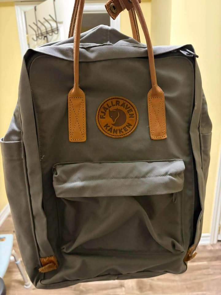 Fjallraven Kanken Gray Backpack with Tan Leather Accents | 15in - photo 2