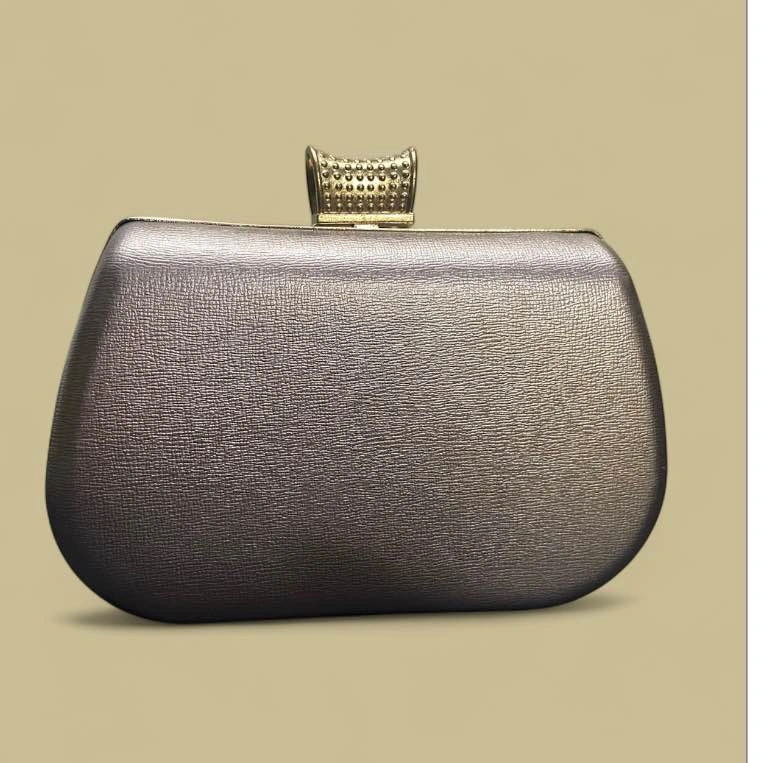 Metallic Look Clutch Purse with Chain - photo 2