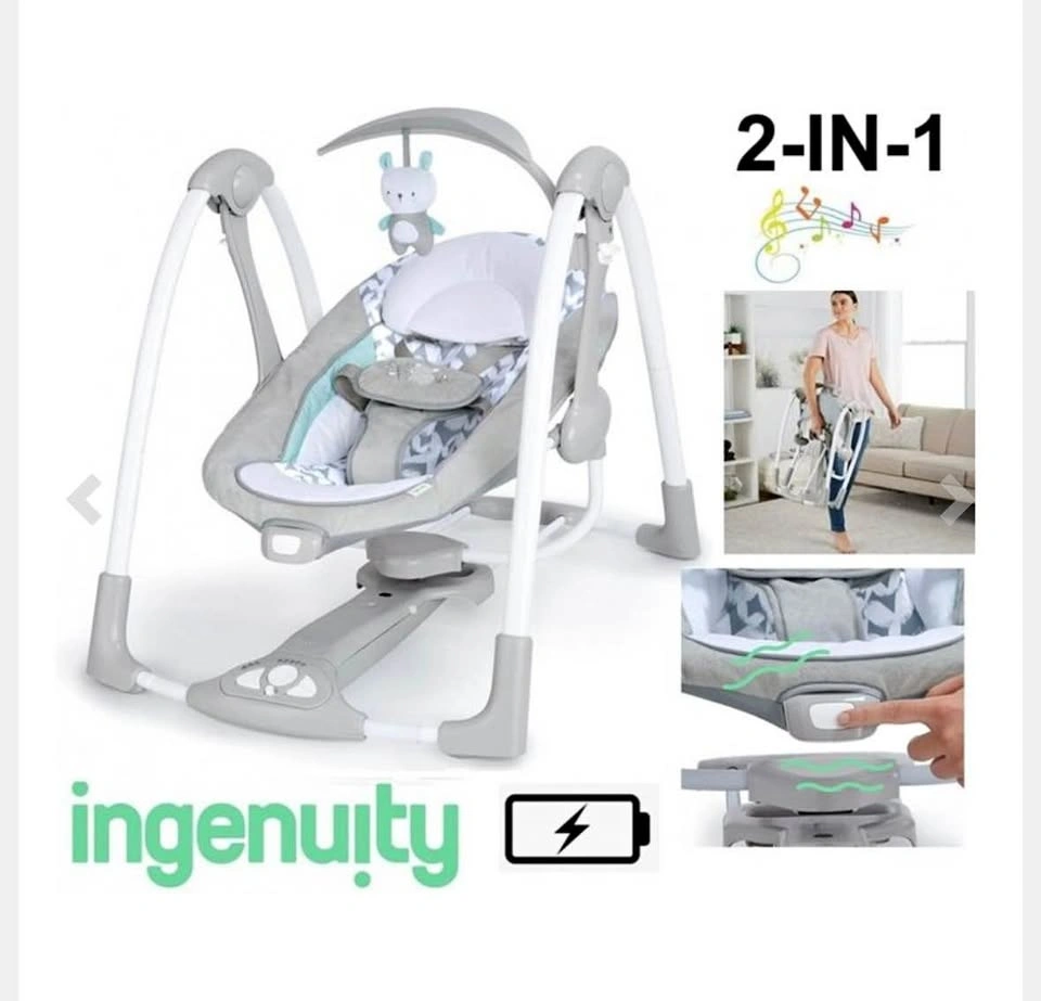 Ingenuity ConvertMe 2-in-1 Compact Baby Swing & Seat - Raylan Gr