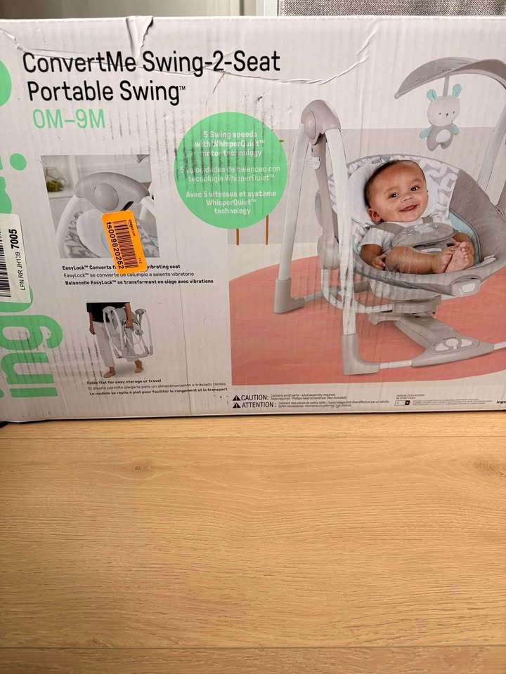 Ingenuity ConvertMe 2-in-1 Compact Baby Swing & Seat - Raylan Gr - photo 3