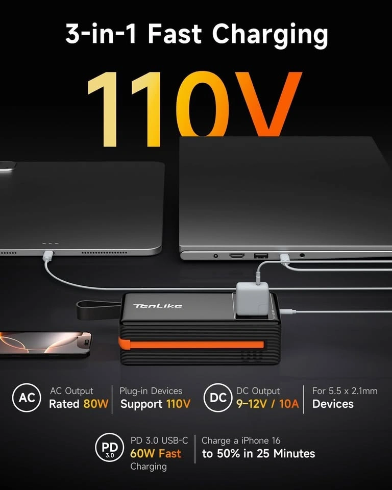 Portable Power Station with AC Outlet Power Bank - photo 4