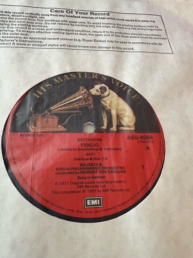 Beethoven’s Fidelio (Karajan / Berlin Philharmonic) 2-LP Vinyl - photo 3