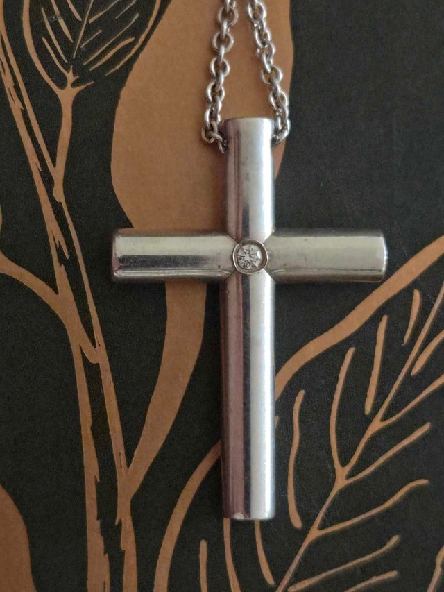 Tiffany & Co. Sterling Silver Cross Necklace with Diamond - photo 4