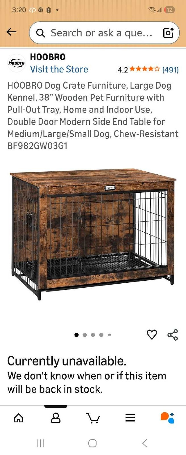 Hoobro Dog Crate - Wooden Pet Kennel End Table