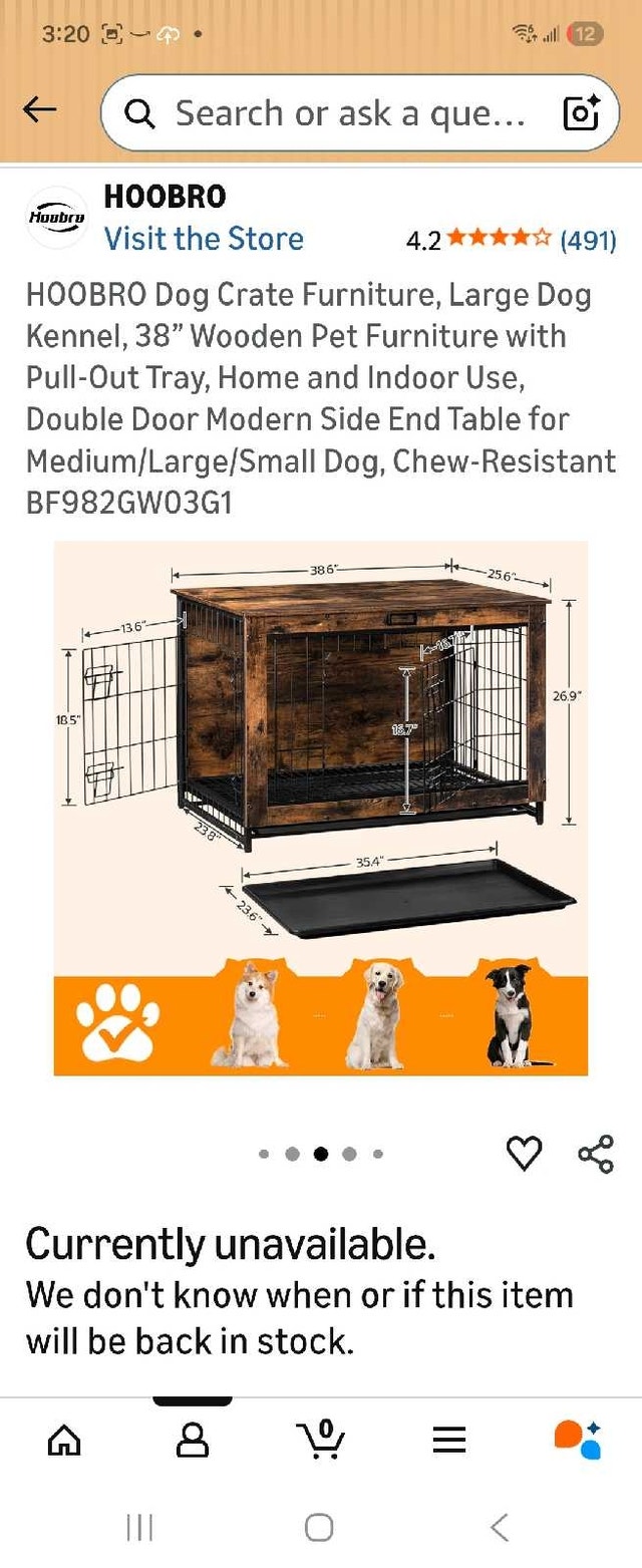 Hoobro Dog Crate - Wooden Pet Kennel End Table - photo 3