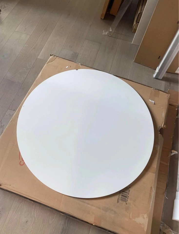 Round White Pedestal Dining Table – 40” – Modern - photo 2