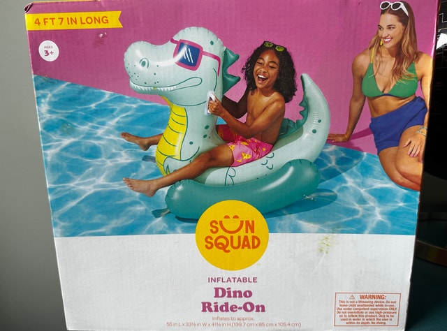 Brand New Sun Squad Inflatable Aqua Dino Ride-On - photo 2