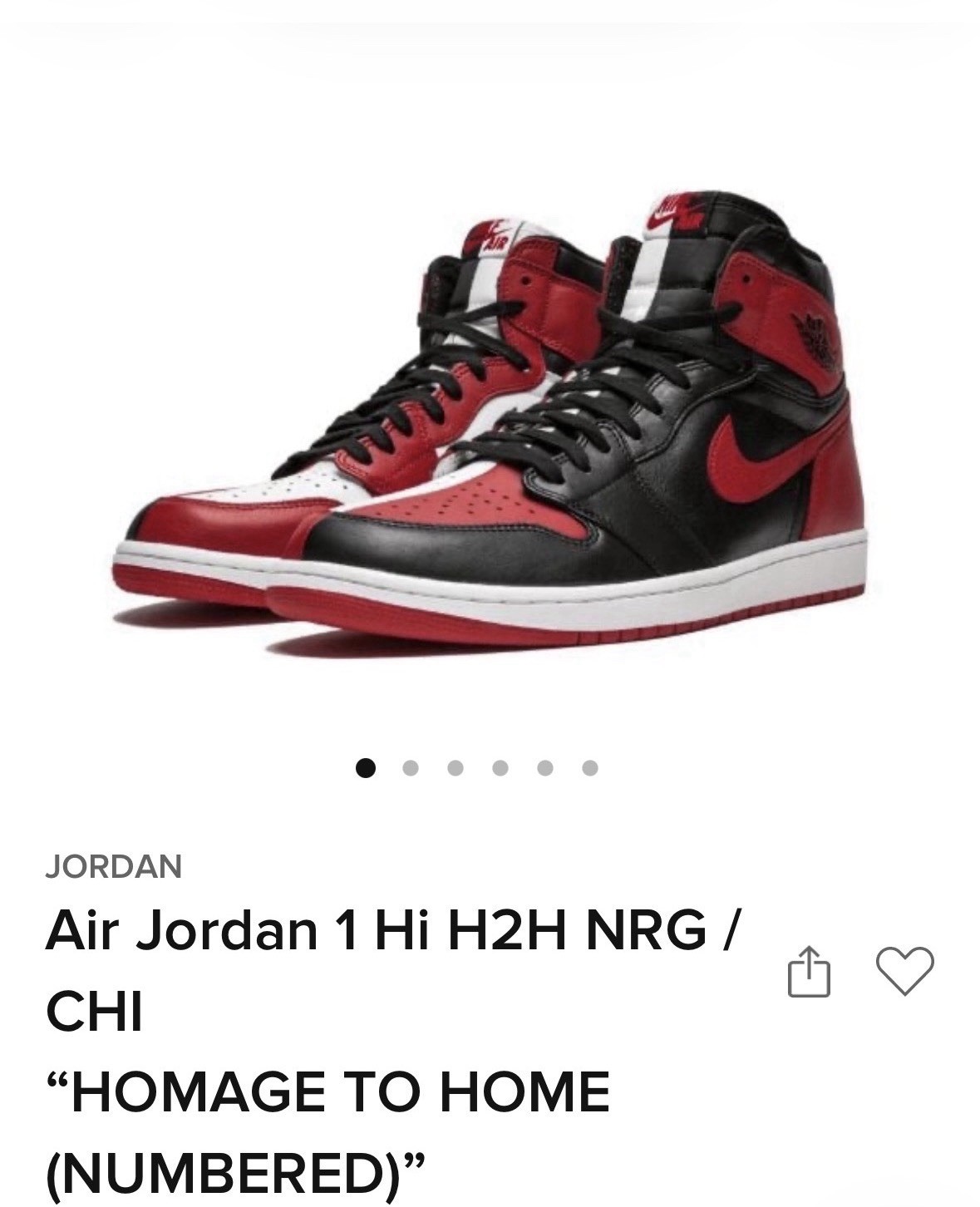 Jordan Air Jordan 1 Retro High OG NRG Homage to Home Black/Red 8