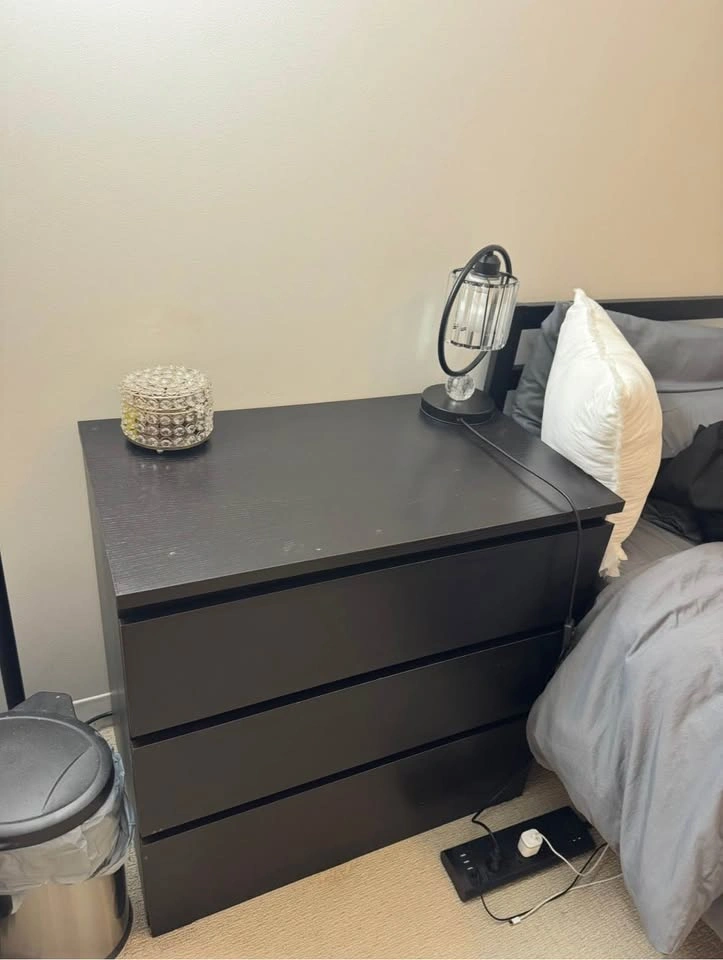 IKEA MALM 3 Drawer Chest - Black-Brown - photo 2