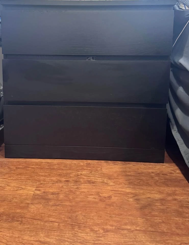 IKEA MALM 3 Drawer Chest - Black-Brown - photo 4